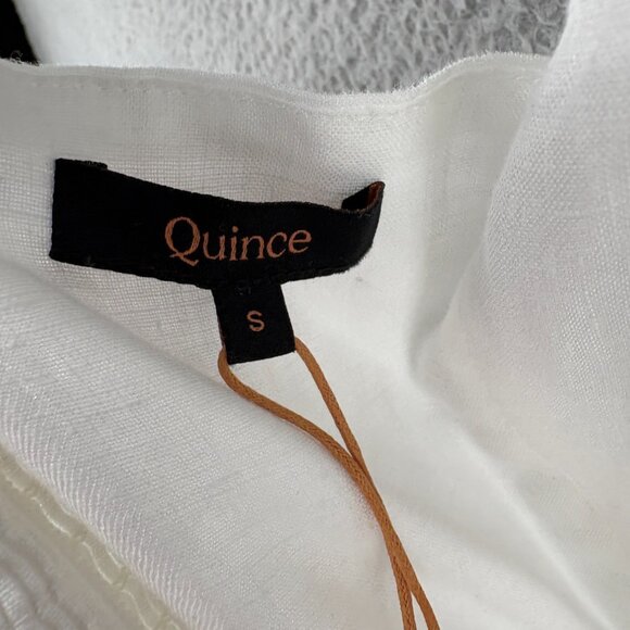 Quince European Linen Fit & Flare Midi Dress β White β Size Small - Picture 9 of 16